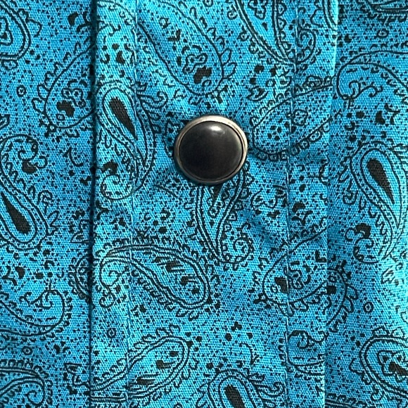 Ely Cattleman Turquoise Pearl Black Snaps Long Sleeve Dress Shirt Men’s XL - Picture 4 of 5